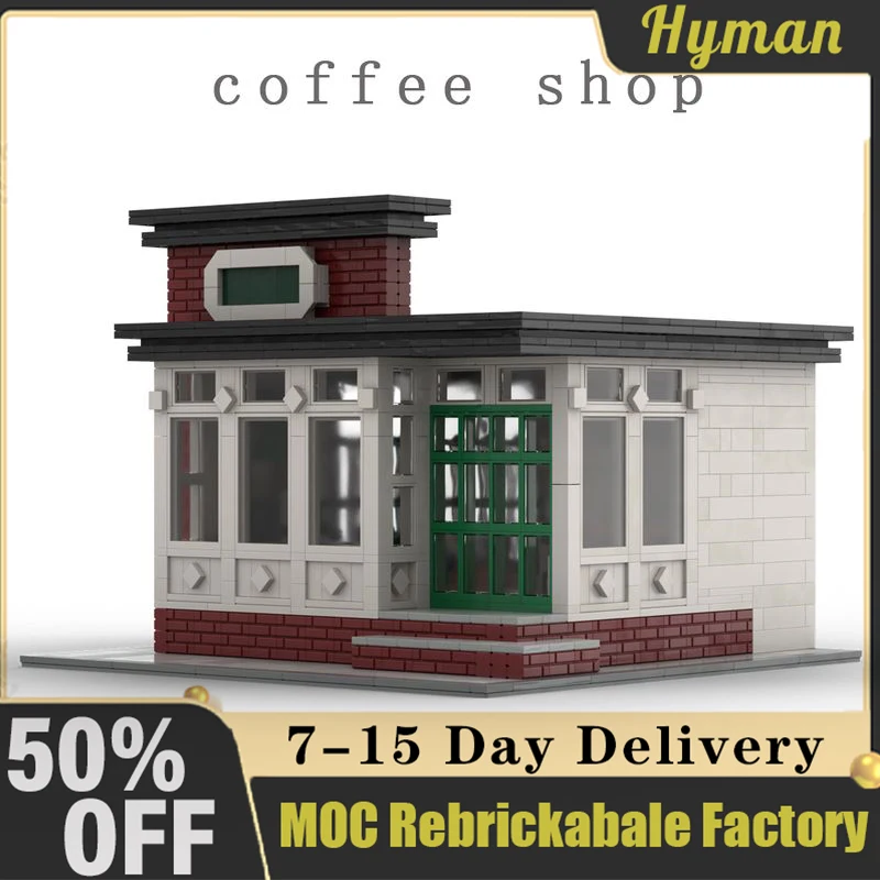 

1581pcs MOC-25302 Coffee Shop Customized MOC Building Blocks Street View Assembled DIY Bricks Birthday Children Xmas Toys Gifts