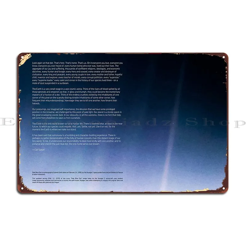 Бледно-голубая точка Andamp Carl Sagan Цитата Вояджер 1 Hq качественный Металлический