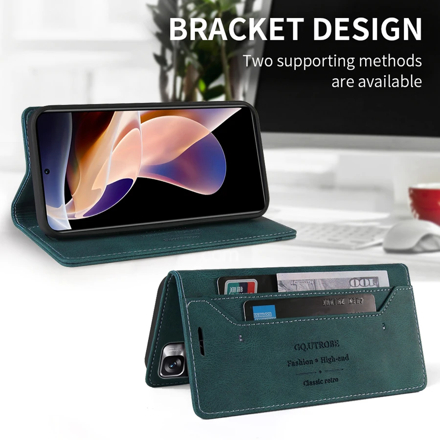 For Xiaomi Redmi 10 10A 10C 9 9A 9C 9T Note 11 11S 11SE 11 Pro 10 10S 10 Pro 9 9T 9 Pro 8T 8 Pro 7 Wallet Anti-theft Brush Case