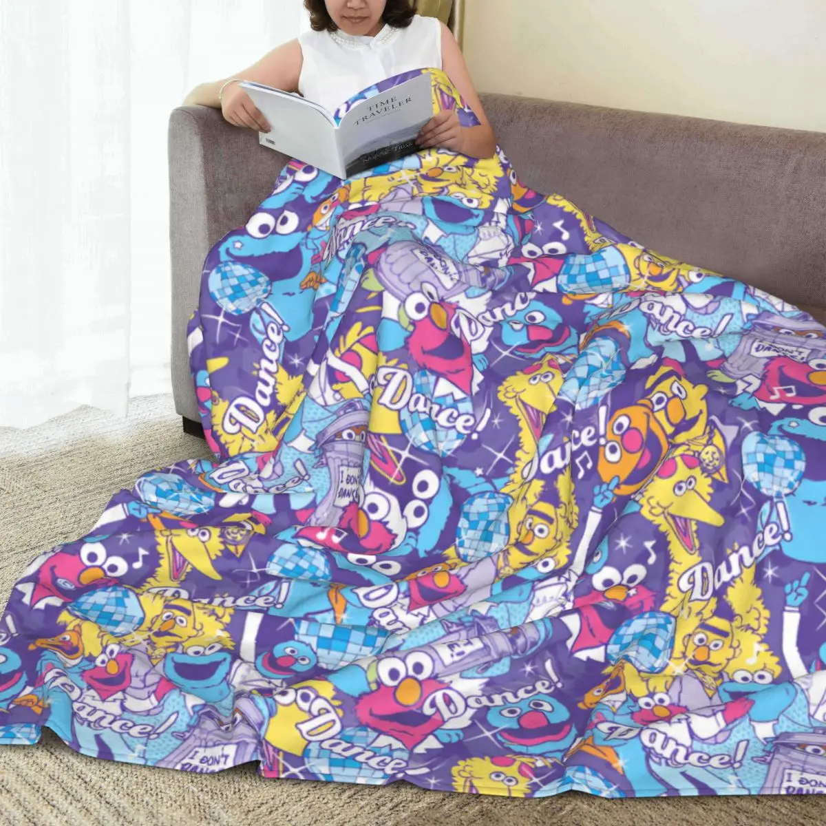 Одеяло из кораллового флиса с принтом в виде монстров
