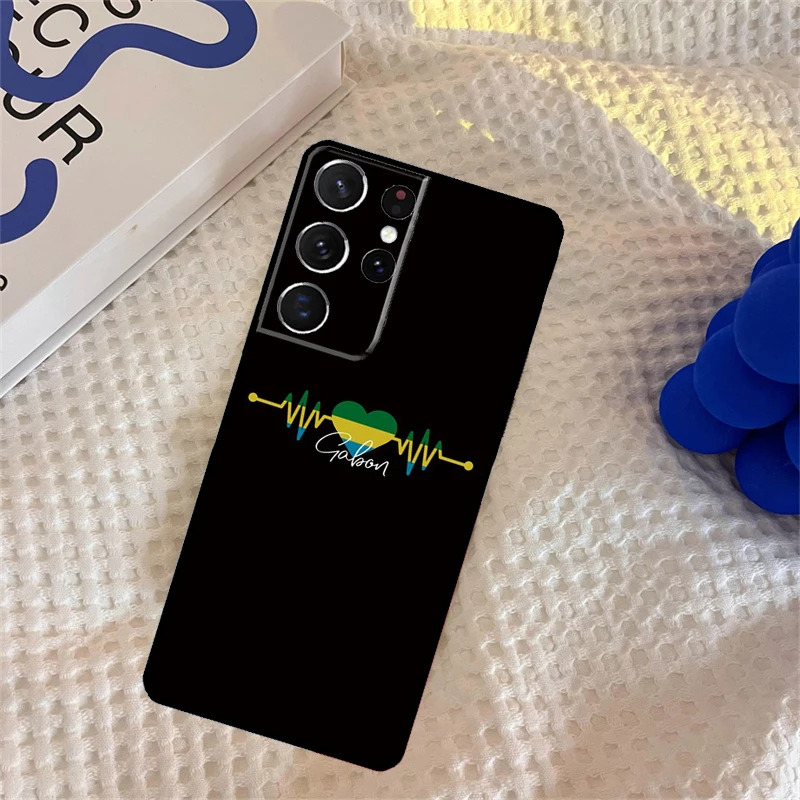Чехол для телефона с флагом Габона Samsung Galaxy S25 Ultra S9 S10 S20 S22 S21 S23 Plus S24 FE Portector Cover