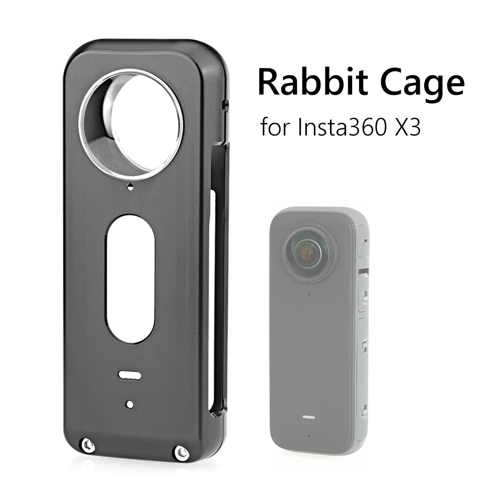 

Aluminum Alloy Rabbit Cage Shell Case with Screws Metal Rabbit Cage Protective Cover Sports Camera Accessories for Insta360 X3