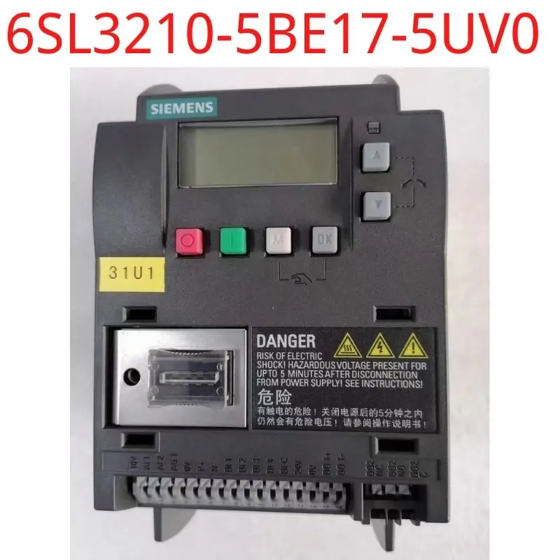 

used Siemens test ok real 6SL3210-5BE17-5UV0 SINAMICS V20 380-480 V 3 AC -15/+10% 47-63Hz rated power 0.75 kW with 150% overloa