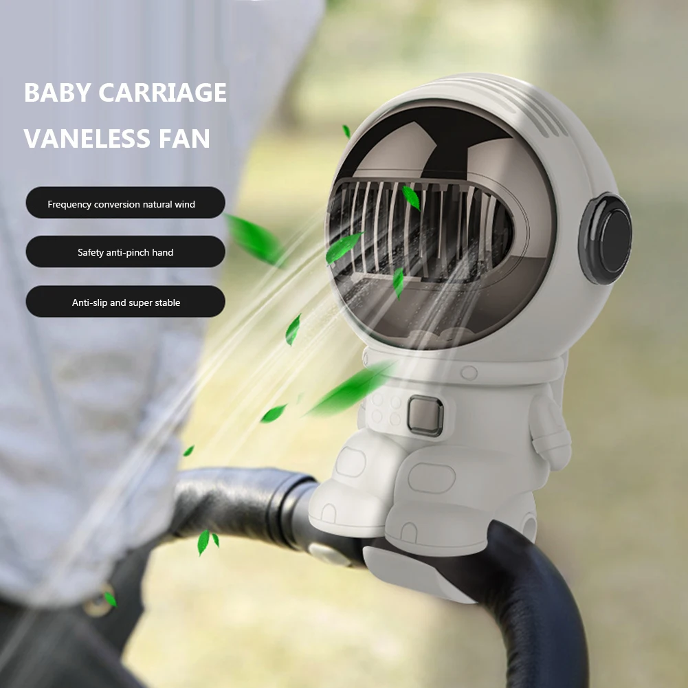 

Outdoor Cart Fan Angle Adjustment Baby Stroller Clips Fan USB Rechargeable Clips Cooler Fan Bladeless Low Noise 4000mAh 4 Gear