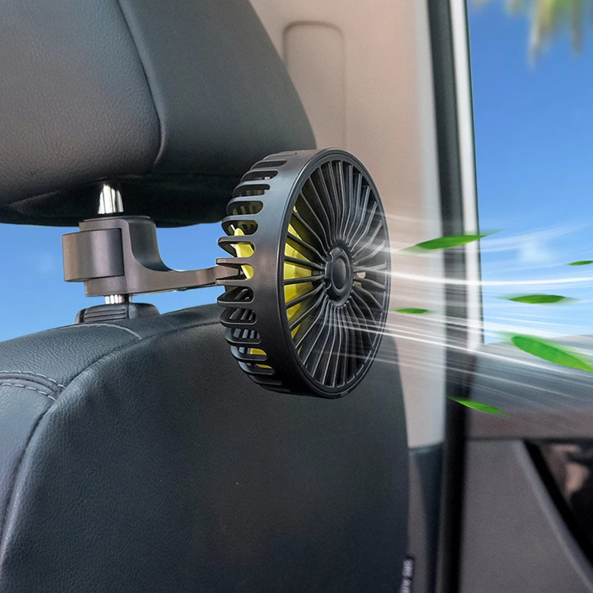 

USB Car Fan 3 Speeds Adjustable Car Cooling Fan USB Powered Air Circulator Silent Fan Portable Electric Fan with Fragrant Sheet