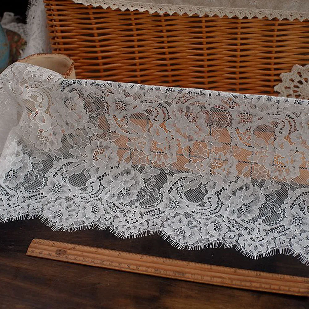 Черная кружевная отделка для ресниц шантильи рукоделие своими руками свадебные