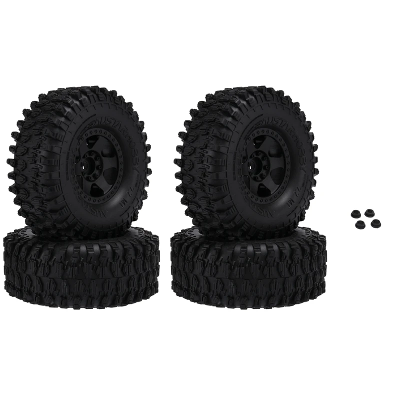 

4PCS 130Mm Plastic 2.2 Beadlock Wheel Rim Tire Set For 1/10 RC Crawler Car Axial SCX10 Wraith RR10 Capra Traxxas