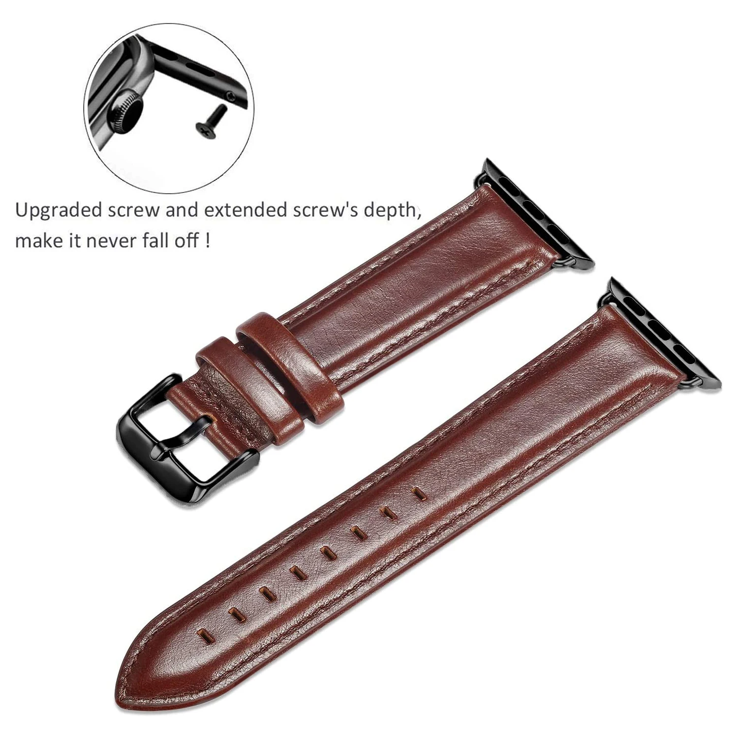 Leather strap for Apple watch band 44mm 40mm 45mm 41mm 38mm 42mm Men busines watchband iWatch series 5 4 3 6 se 7 band