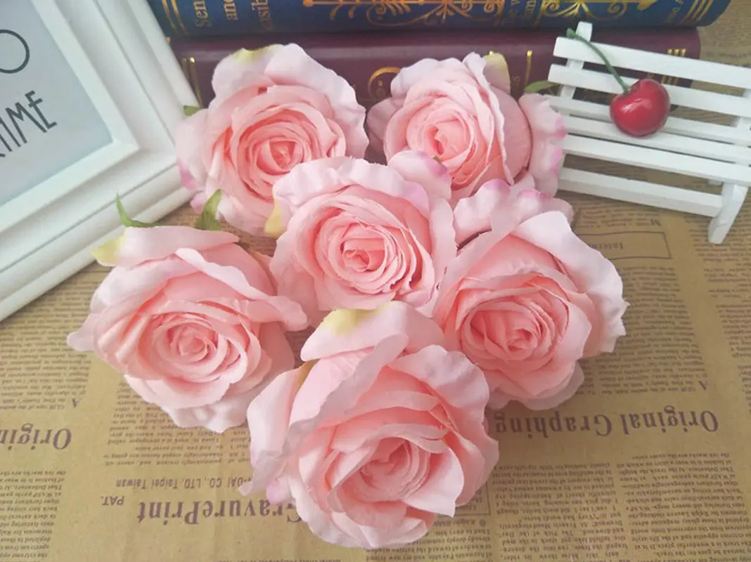 10 шт./партия Декоративные искусственные розы из шелка