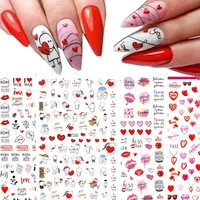 valentines day series nail sticker nail parts nail decals 3d cartoon love animal stickers nail art decorations press on nails