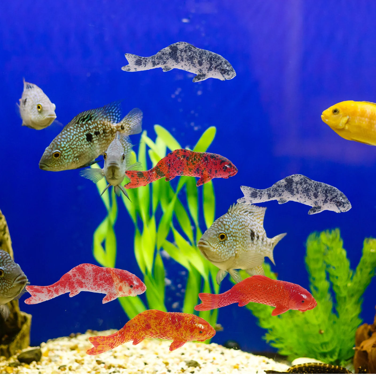 

5Pcs Simulation Floating Fish Decoration Terrarium Landscaping Fish Craft Lovely Floating Fish Model