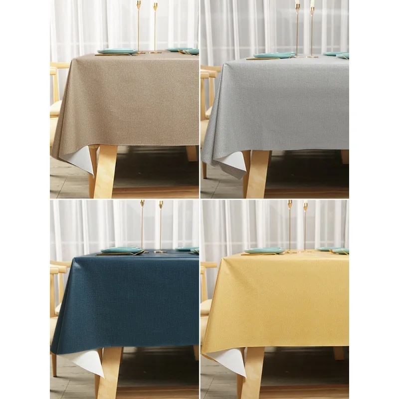 

Tablecloth pure color waterproof and oil disposable rectangular table cloth new PVC table mat_ _Jes5007
