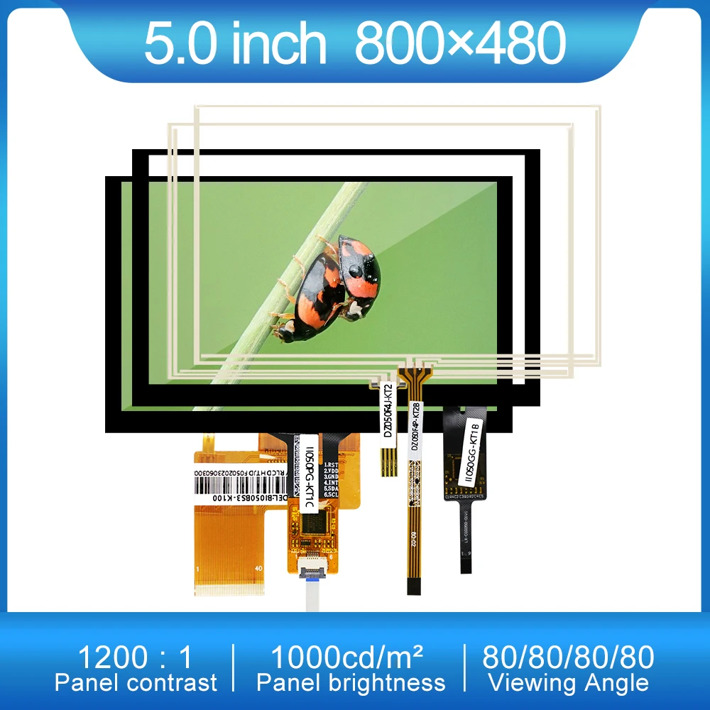 

800*480 5 inch 1000 Nits resolution touchscreen Capacitive Touch ips module RGB TFT HD BI050BS3-K100