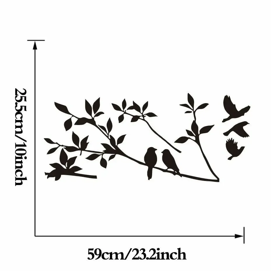 Птицы на ветвях деревьев виниловые наклейки стены черная наклейка с птицами