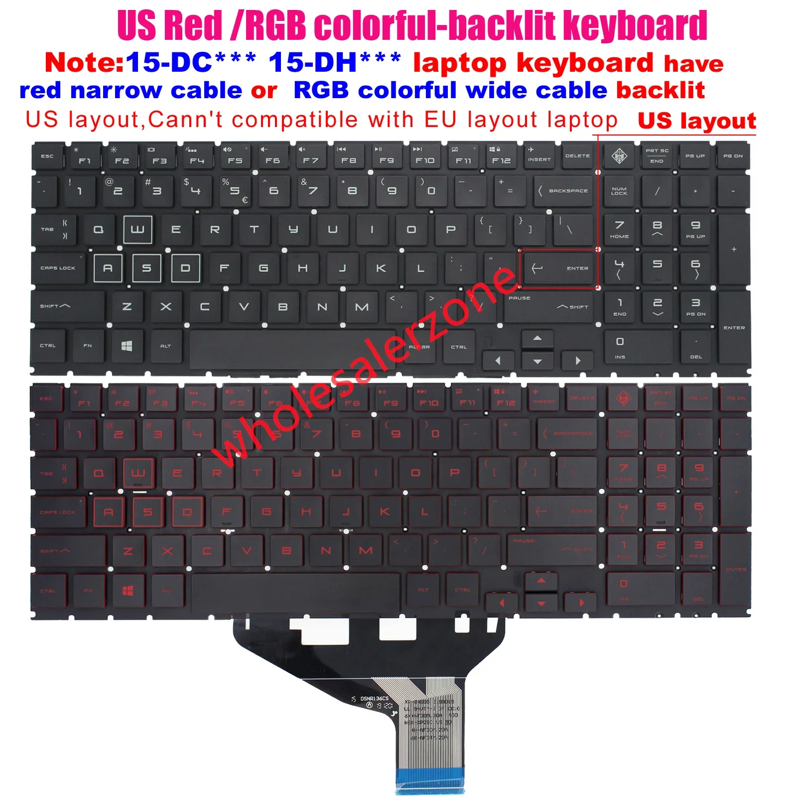 Фото Новая клавиатура для ноутбуков HP Omen серий 15-DH***, 15-DH1000, 15-DC, 15T-DC, 15-DC1000, 15T-DC**, 15-DH0105TX, 15-DH0111TX №2