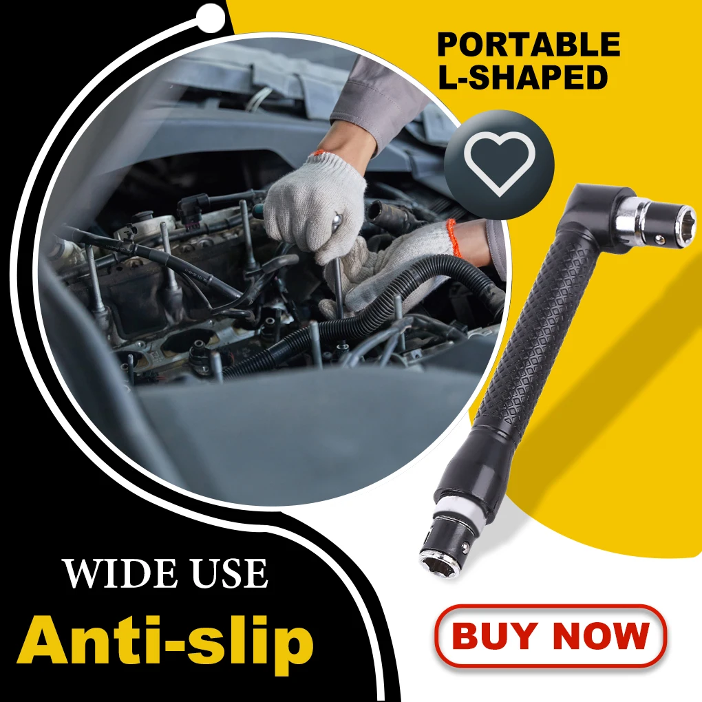

Socket Wrench L Shape Handheld Spanner Ratcheting Repair Reusable Tool