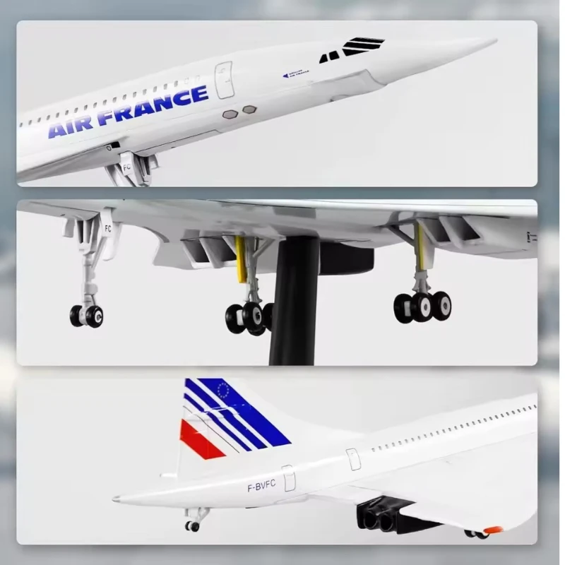 Фото 2025 Новая масштабная модель воздуха в масштабе 1:125 Air Singapore/Air British/Air Airlines France Concorde Airways с колесами и фонарями №2