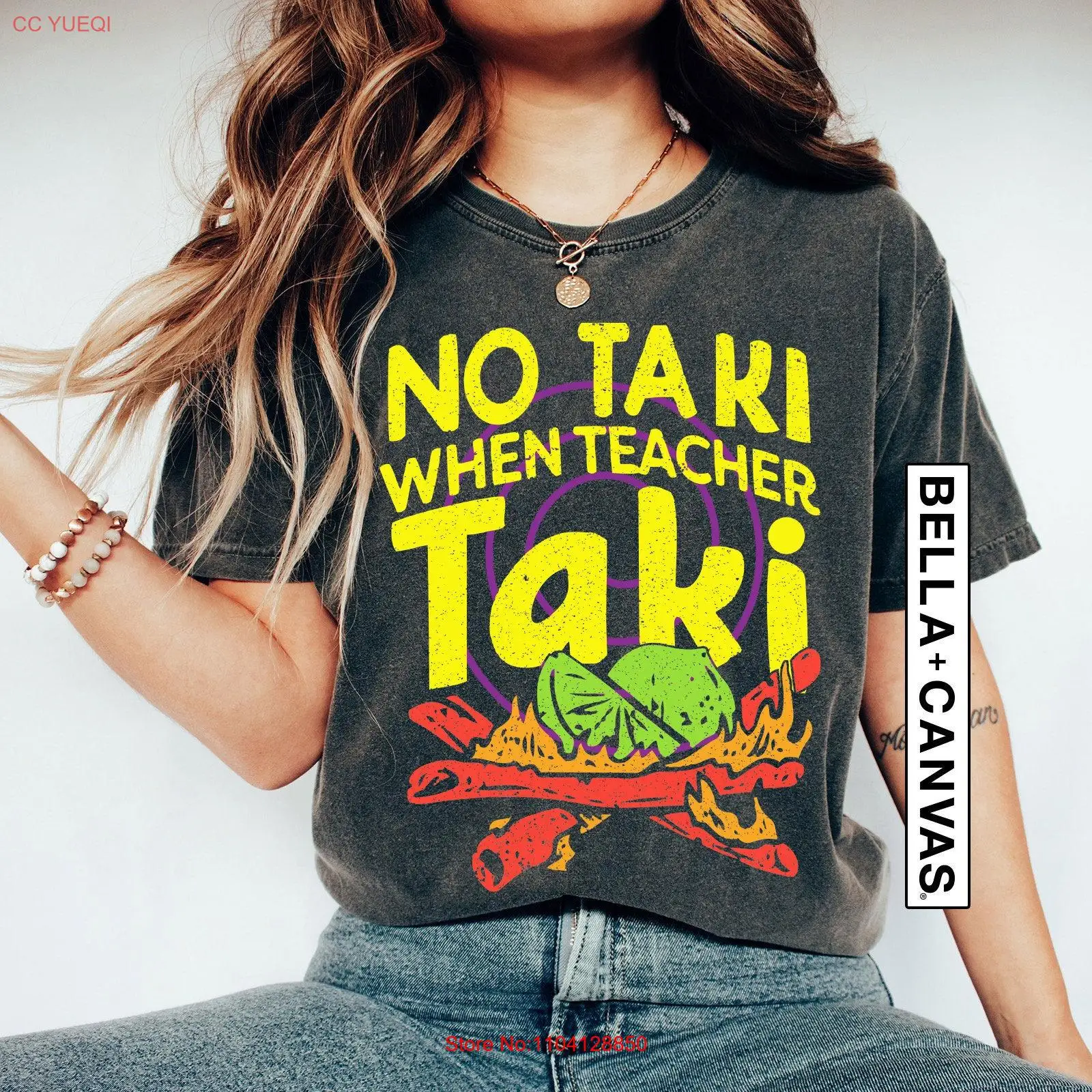 Забавная футболка No Taki When Teacher Appreciation Love For First Grade наряд с длинными или короткими