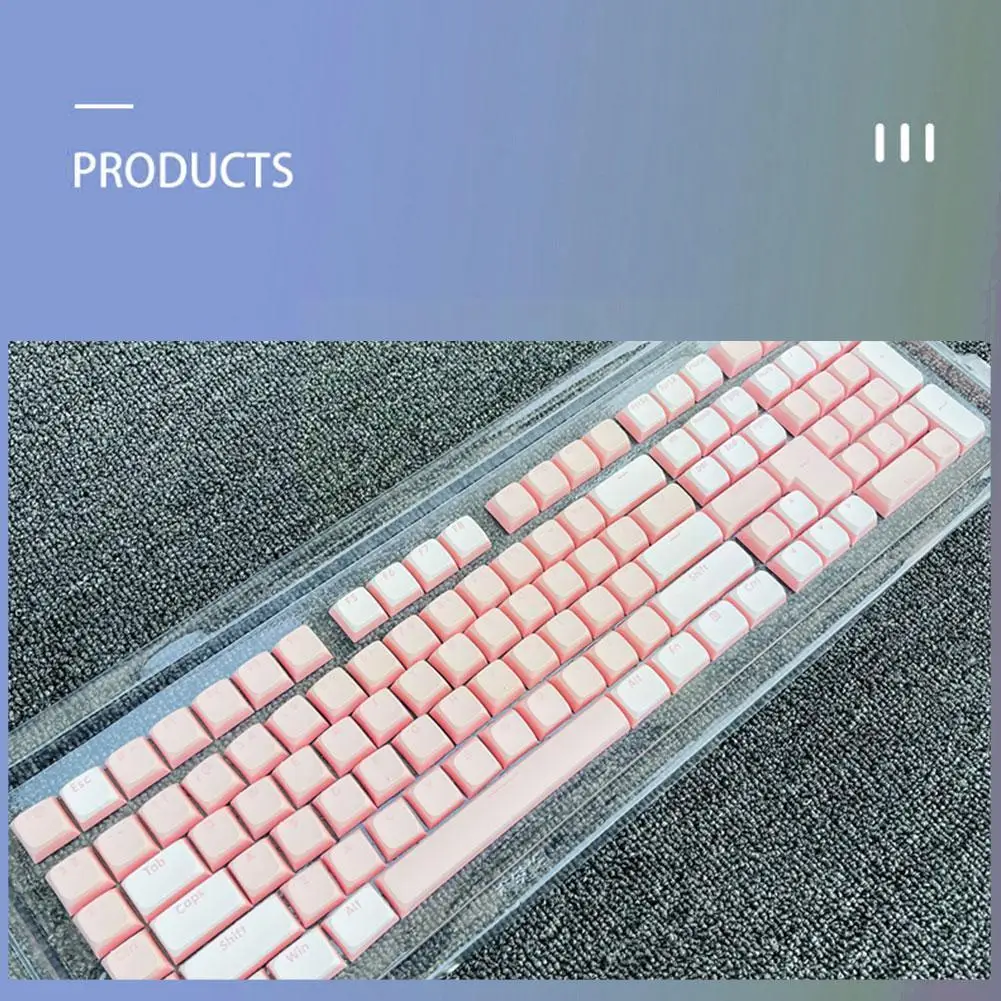 

for CHERRY MX Switches XDA Profile Keycaps Pink White Double Leather Milk Pudding Keycap Pbt Two-color Personality Keyboar L0F3