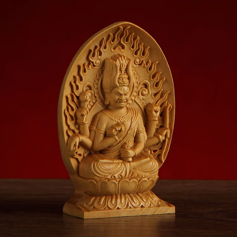 

Boxwood Buddha Status Home Decor House Decoration Statue Buda Sculpture Accessories Wood Ornaments Wooden Toys Room Table Gifts