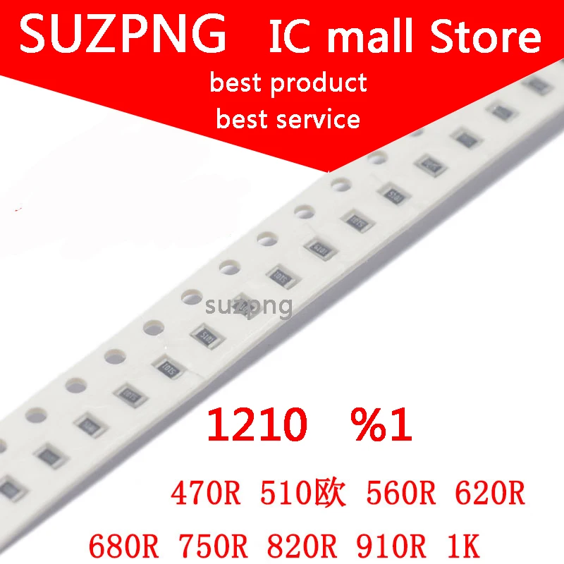 

100PCS1210 SMD %1 Smd Resistor 470R 510R 560R 620R 680R 750R 820R 910R 1K