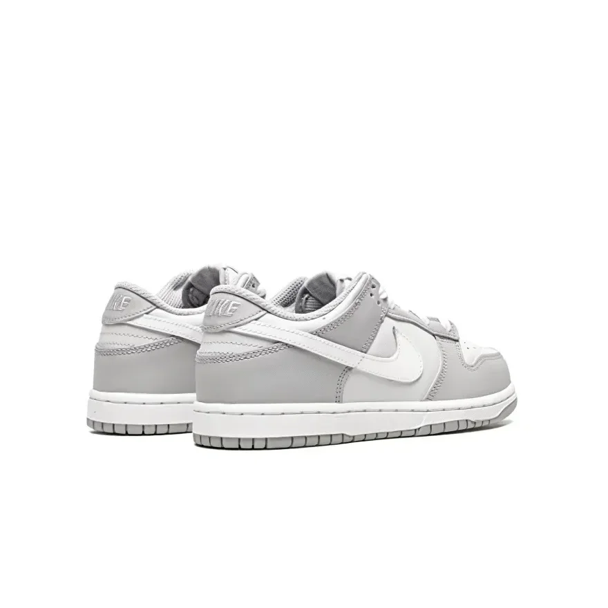Nike Dunk Grey Удобные повседневные низкие детские кроссовки серо-белого цвета для
