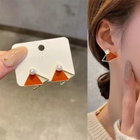 geometric womens earrings faux pearl stud earrings korean fashion jewelry 2022 girls daily wear earrings