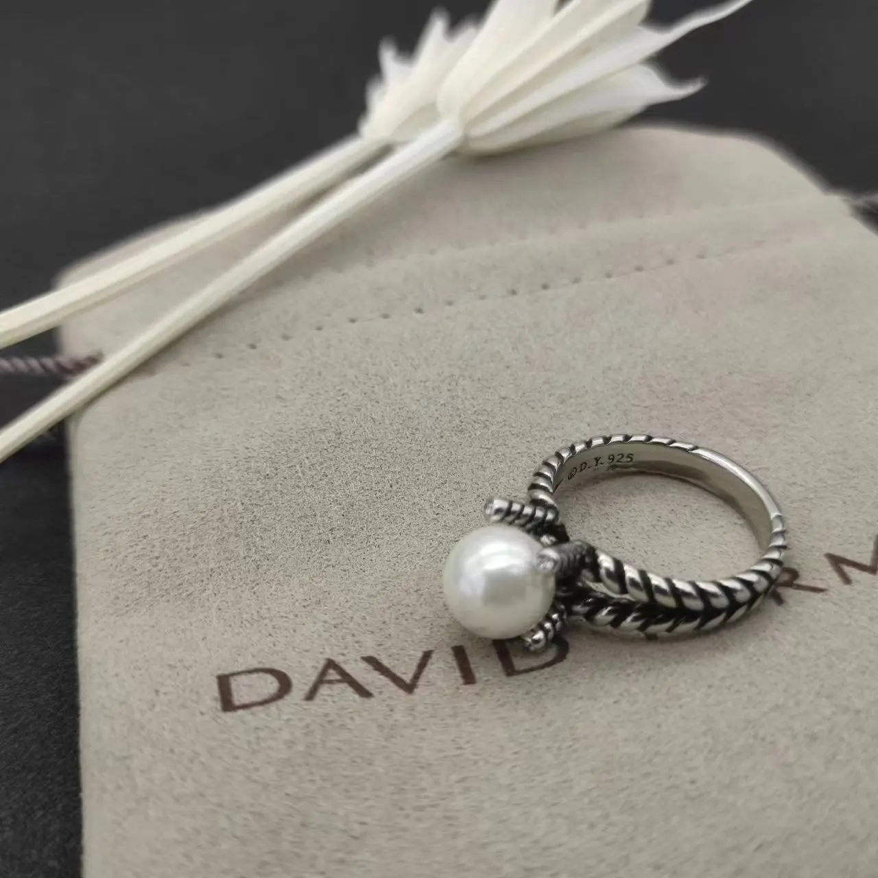 

May David Yurman High Quality Four Claw Pearl Women's Ring Wholesale Gift