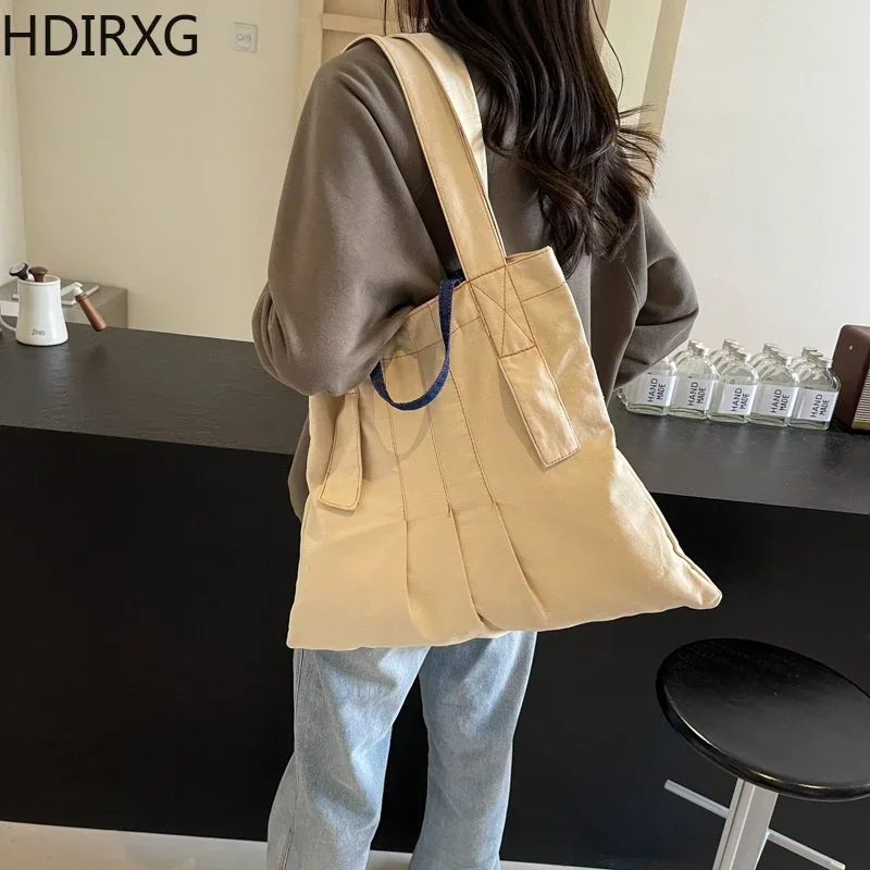 Новый стиль однотонная холщовая сумка-тоут большой емкости дизайнерская