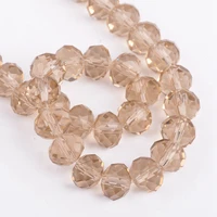 rondelle faceted czech crystal glass light champagne color 3mm 4681012141618mm loose spacer beads for jewelry making diy