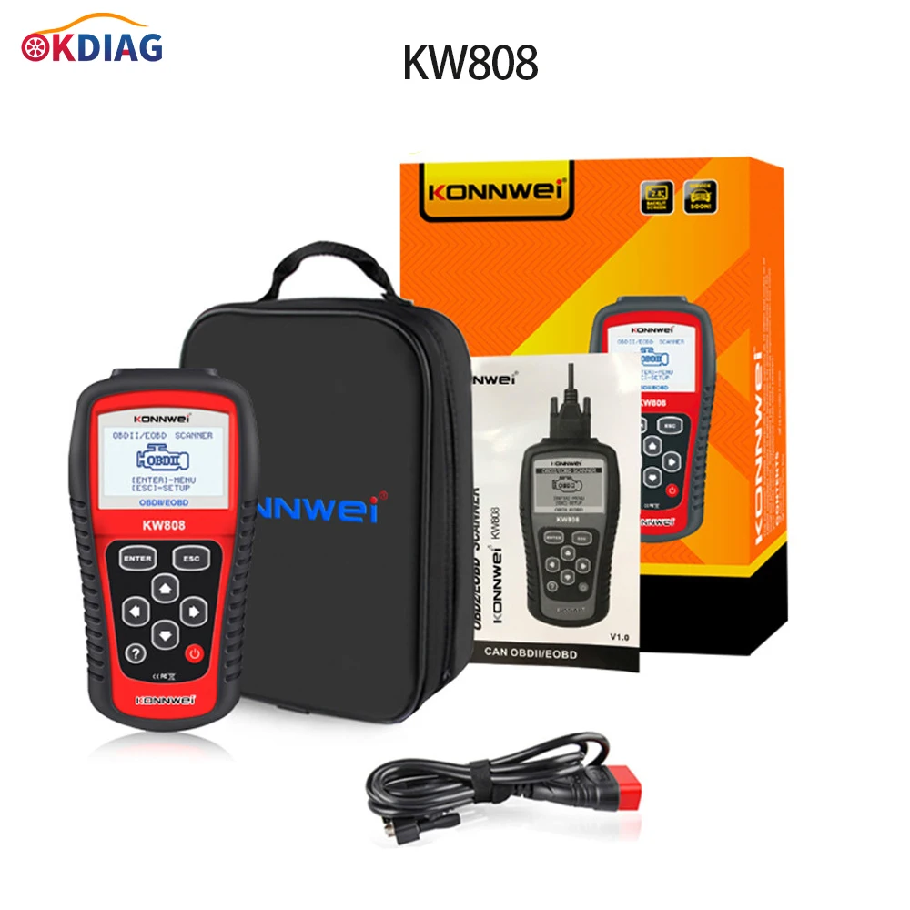 

KONNWEI KW808 OBD 2 Car Scanner Code Reader OBD2 Auto Automotive Diagnostic Scanner Tool OBD Tools for Cars Multi-Language