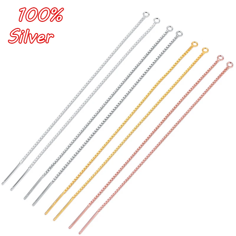 

9/11.5cm 925 Sterling Silver Gold Long Tassel Chain Ear Line Charms for Jewelry Making Findings DIY Earrings Thread Accessories