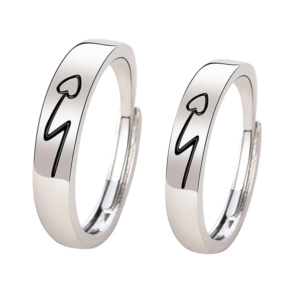 

Ring Ringscouple Finger Love Anniversary Couples Wedding Open Lovers Gifts Band 20Th Him Promise Engagement Matching Lover