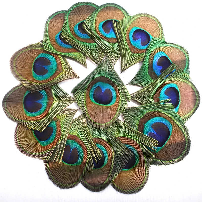 

50pcs Big Natural Peacock Feather Eye Blue for Crafts Needlework Decoration Pheasant Feather Decor Jewelry Carnival Plume