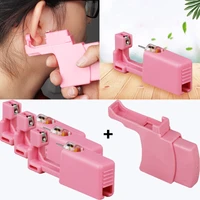 13pcs disposable pink ear piercing gun machine tool kit safety medical stainless steel sterile ear tongue nose body piercer