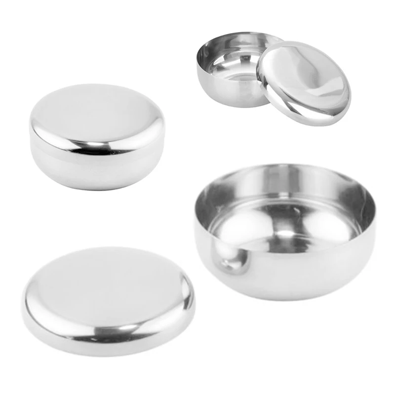

Korean Stainless Steel Rice Bowl With Cover Mini Stainless Steel Bowl Cooked Rice Bowl With Cover 10cm Kimchee Thickening Bowl