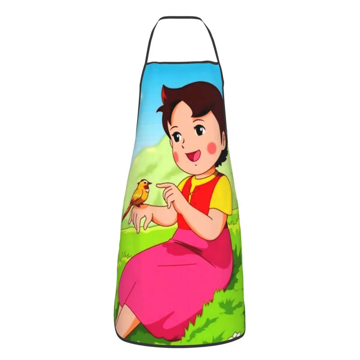 

Custom Bib Heidi Tames A Bird Aprons for Men Women Adult Chef Kitchen Cooking Alps Mountain Funny Tablier Cuisine Gardening