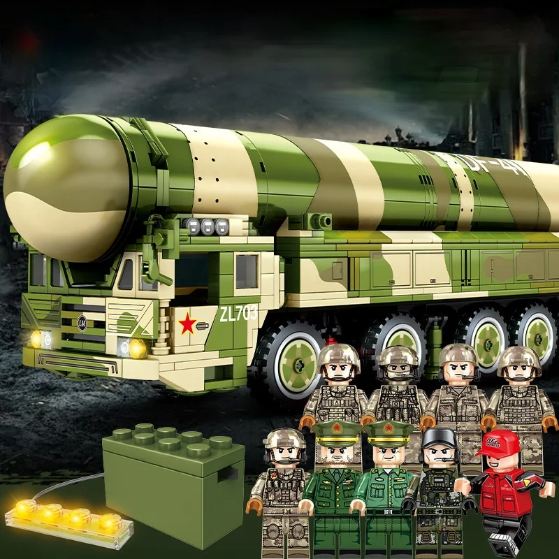 

Missile Car, Intercontinental Bomb, Children's Insert and Assembly Puzzle Small Particle Building Blocks Compatible with Lego