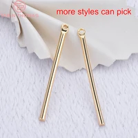 116510pcs 40x2mm 24k gold color brass round rods charms pendants high quality diy jewelry findings accessories