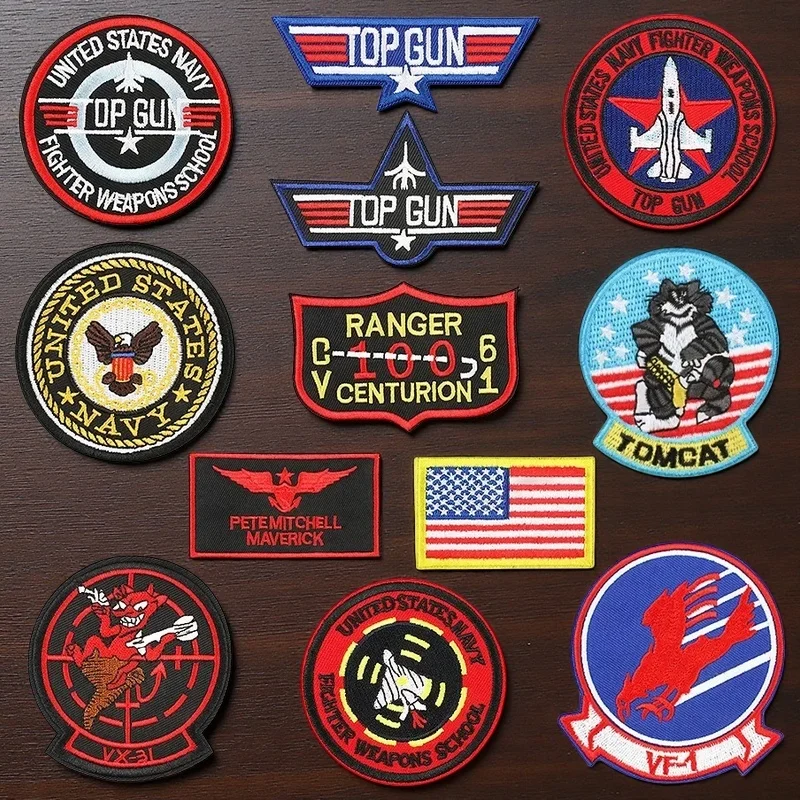 Фото VF-1 авиационный пилот TOPGUN Top Gun вышитая тканевая наклейка американская повязка на руку военный болельщик моральный значок №2