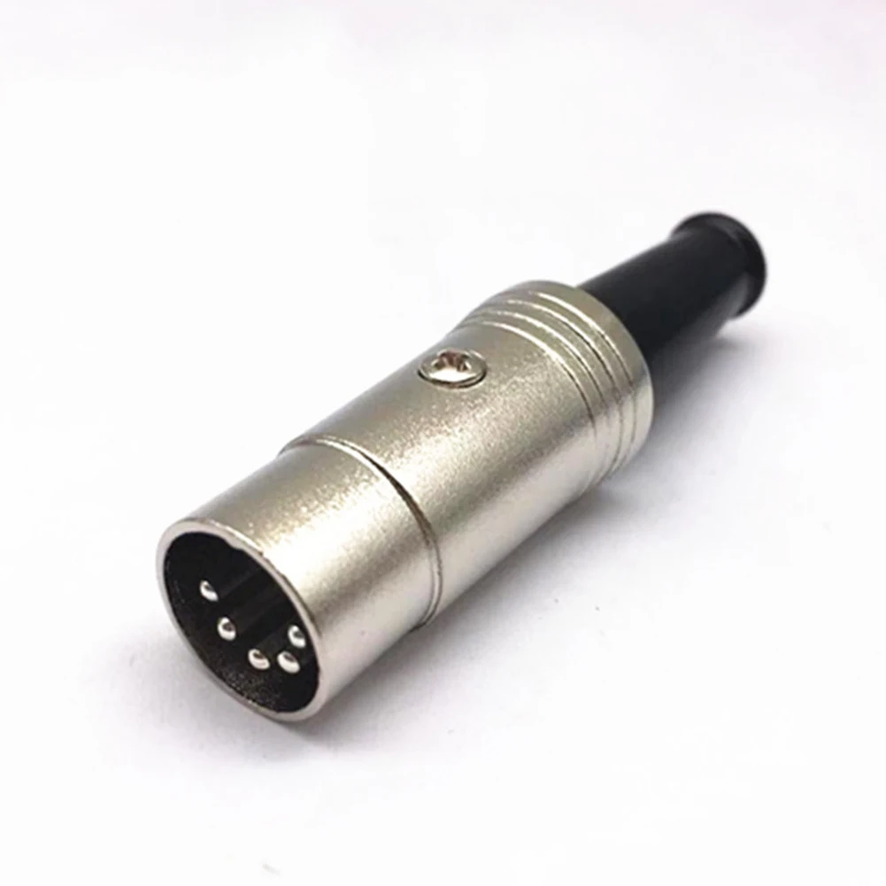 

With Flexible Strain Relief Cable Lead Durable Audio Adapter Inline Connector Plug 5 Pin Silver Plated Contacts