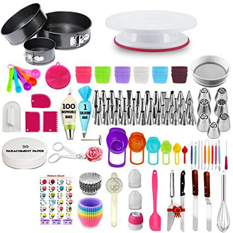 

Cake Decorating Supplies 360 Pieces Cake Turntable DIY Set Cake Fondant Baking Tools Supplies Decorating Mouth
