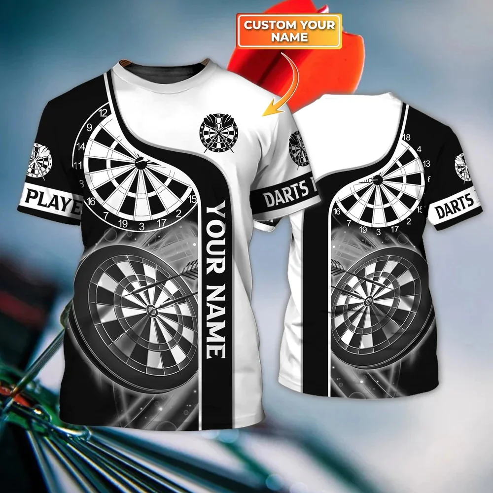 

PLstar Cosmos Customized Name Darts 3D All Over Printed Summer Mens T-shirt Unisex Casual Short Sleeve Dart Player Gift DW83