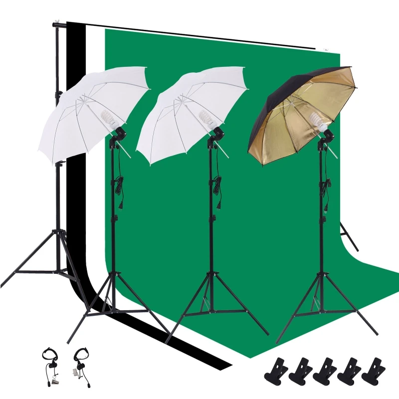 

Lighting Set Photo Studio Kit Tripod Light Stand Background Support Backdrop Umbrella Photography Video Shooting