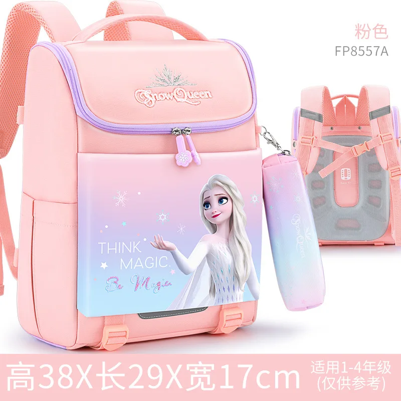 Disney children's schoolbag, lightweight and spine protection design Princess Aisha cute cartoon image Disney backpack
