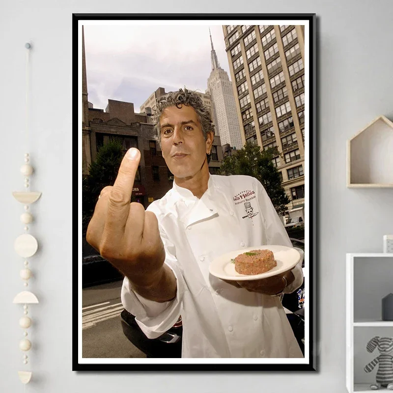 Плакат на холсте с изображением шеф-повара Энтони бердэна для домашней столовой