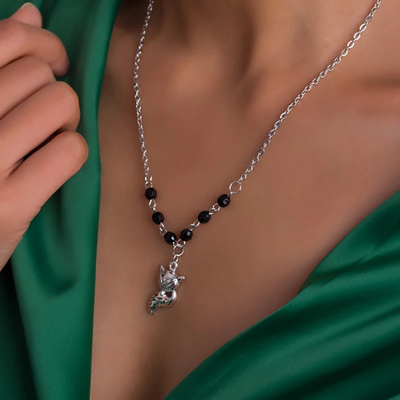 

Maxi European and American Vintage Fox Necklaces for Women Tibetan Silver Color Pendant Necklaces 2022 Bijoux Collier Femme