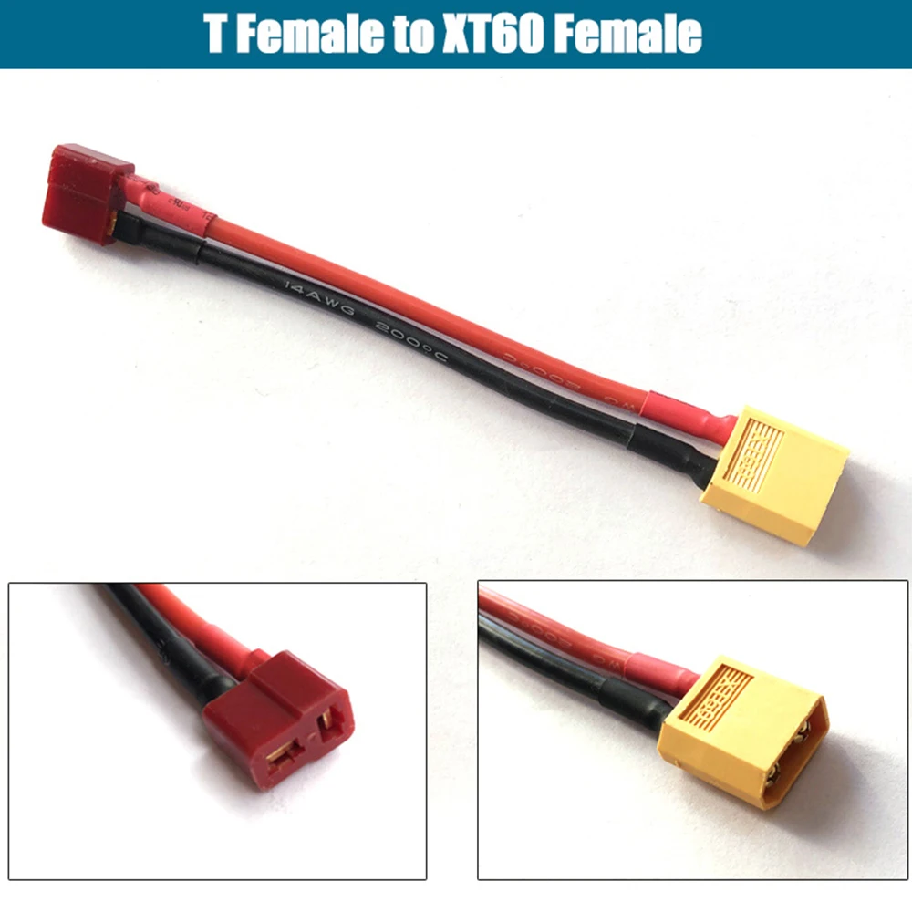 Переходник XT60 EC5 EC3 T Deans 4 0 мм 3 5 JST SM Tamiya штекер-штекер разъемы 10 12 14 16Awg см для