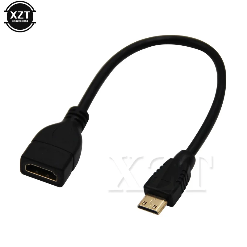Фото Новинка 1,4 1080p 3D позолоченный мини HDMI-совместимый с HDMI переходник с разъемом «штырь-гнездо» для ТВ камеры планшетов м №2