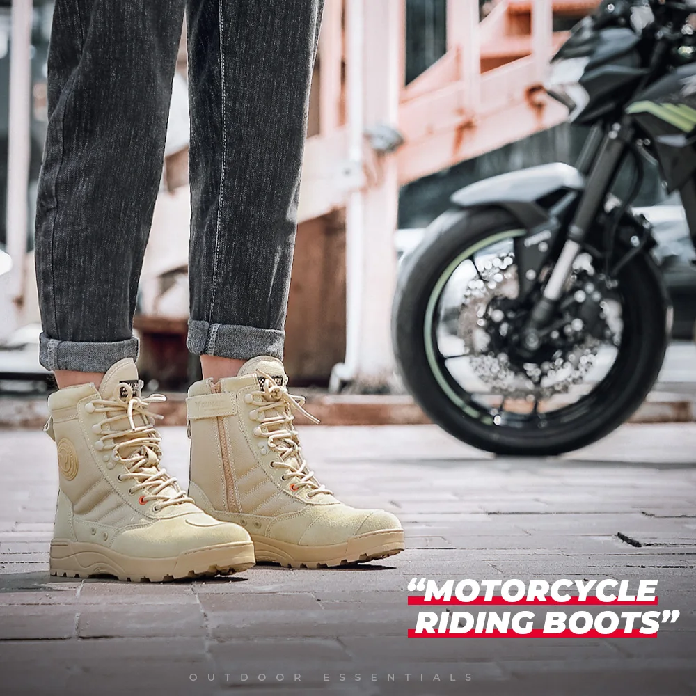 Motorcycle Tactical Boots Motocross Riding Off-road Casual Shoes Motorcyclist Boots Waterproof 1000D Cowhide Rebound Protector enlarge